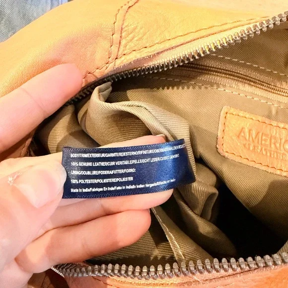 American Leather Co Carrie Caramel Brown Leather Hobo Bermuda Vintage Bag - Picture 13 of 13